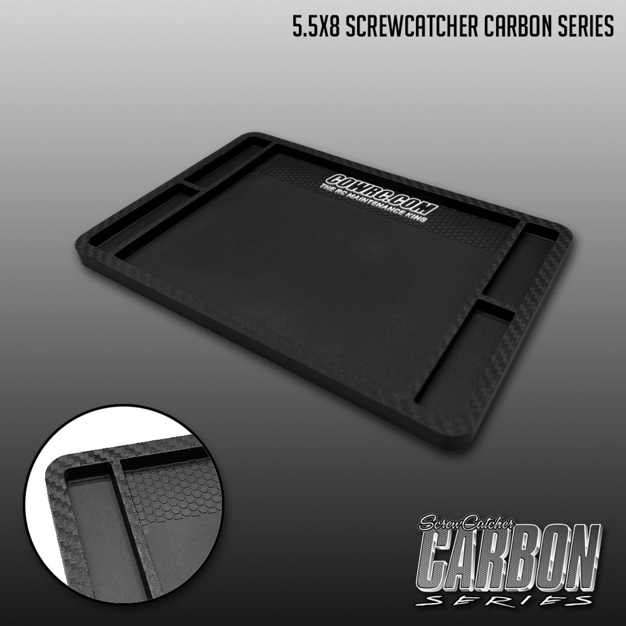 CowRC | 5.5" x 8" Screw Catcher Work Mat- Carbon Series