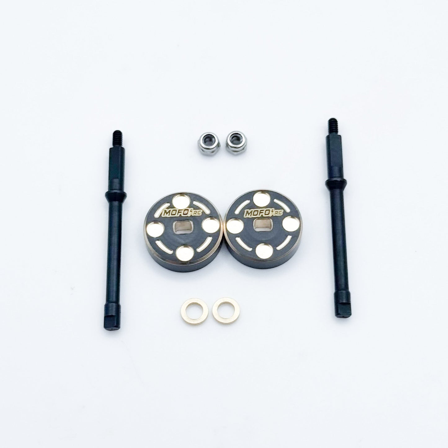 Mofo RC | +4mm Hardened Steel CVD Driveshafts w/ Brass Patty Weights (For Axial® SCX30™)