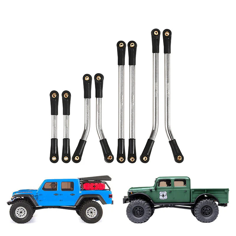 INJORA 8PCS Stainless Steel High Clearance 4 Links Set for Axial SCX24 Gladiator Power Wagon