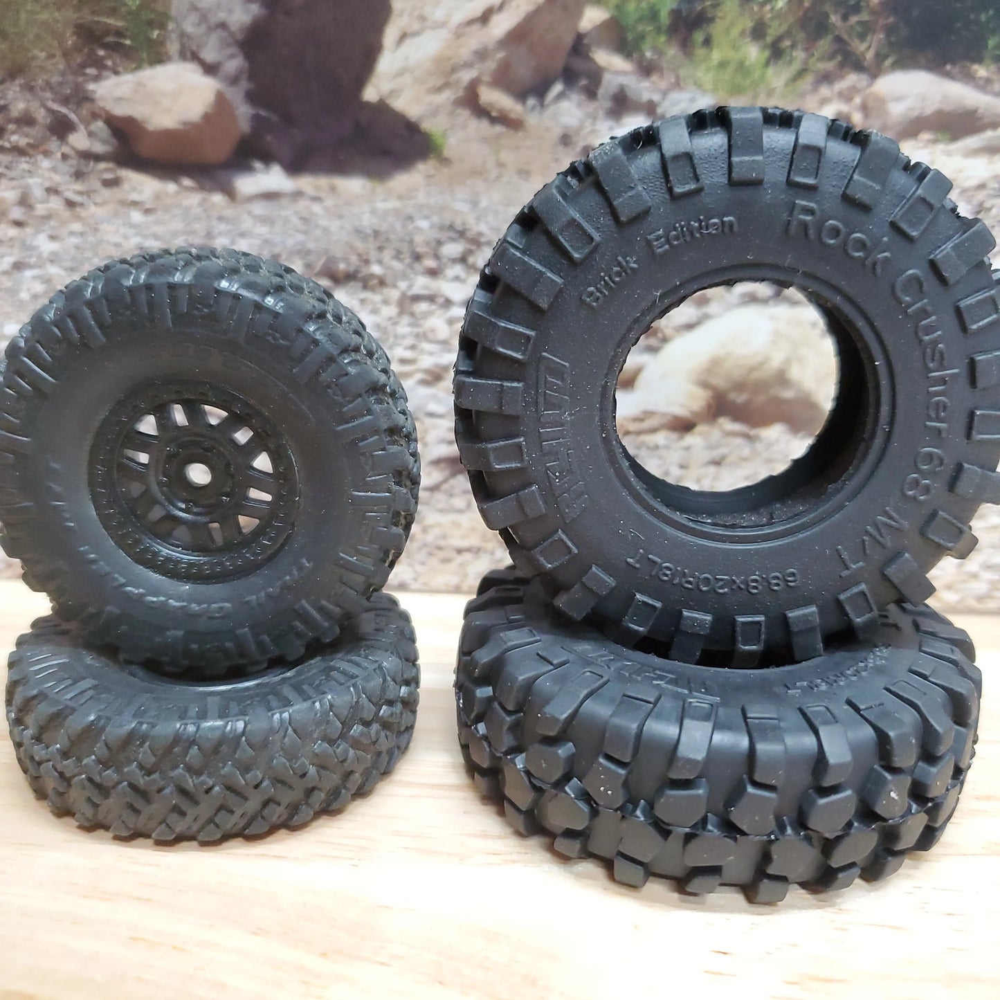 RC4WD | Rock Crusher M/T Brick Edition (67mm x 23mm) 1.2" / 1.3" Tires (Sold by Pair) (Z-T0165)