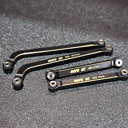 AX24 Black Brass High Clearance links Set of 8, Long Wheelbase kit Upgrade Parts for AX24 XC-1, Axial 1/24 RC Crawler Car Upgrade Accessories - Mofo Rc