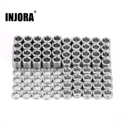 INJORA 80pcs M2.5 Flat Stainless Steel Spacers Washers Shims for TRX4M / scx24 custom mods