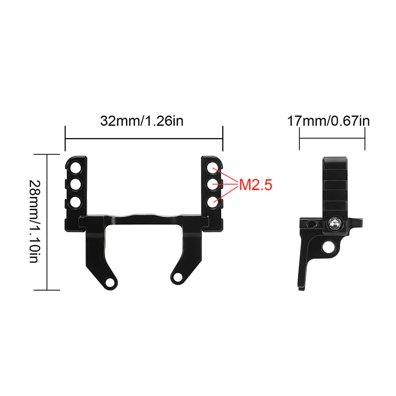 INJORA Servo Montare Staffa CNC Alluminio Accessori Aggiornamento per 1/18 TRX4M Stock Servo(4M-13BK INJORA Servo Montare Staffa CNC Alluminio Accessori Aggiornamento per 1/18 TRX4M Stock Servo(4M-13BK