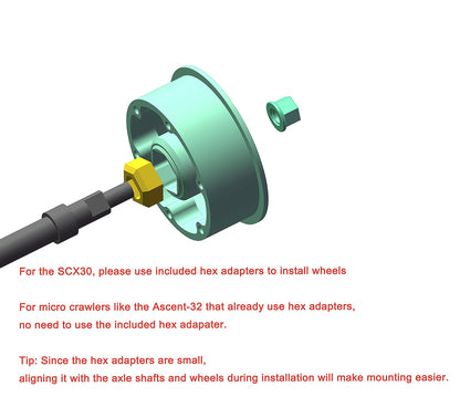 MEUS Racing | 0.7" Beadlock Wheels (For Axial® SCX30™ & Redcat Ascent-32)