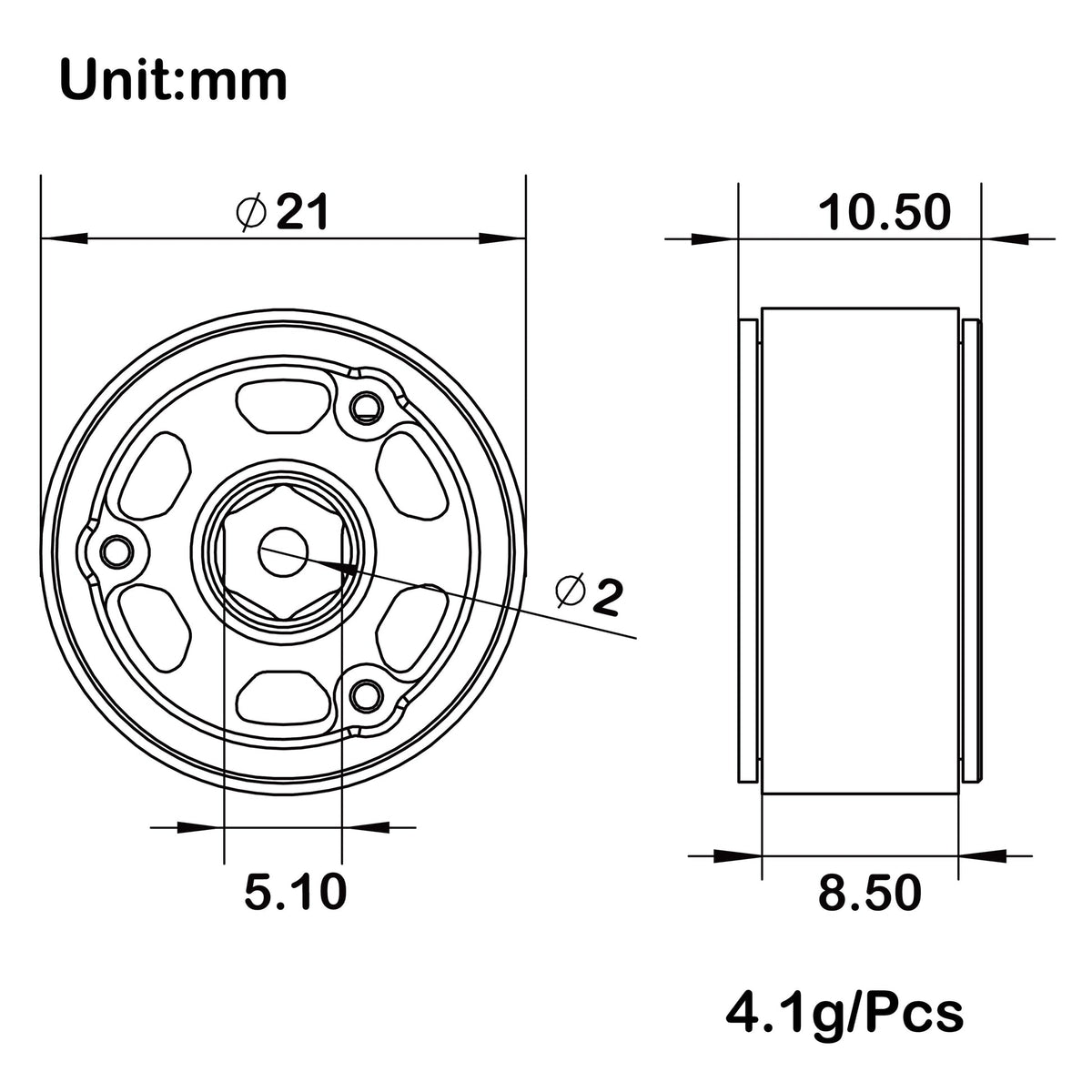MEUS Racing | 0.7" Beadlock Wheels (For Axial® SCX30™ & Redcat Ascent-32)