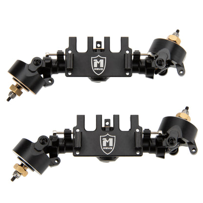 MEUS Racing | Isokinetic V2 Metal +5mm SCX24 Front & Rear Axle Set with 3-Section CVD