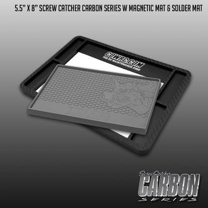 CowRC | 5.5" x 8" Screw Catcher Work & Solder Mat - Carbon Series