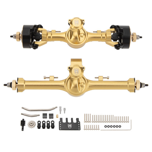 MEUS Racing | Isokinetic V2 Metal +5mm SCX24 Front & Rear Axle Set with 3-Section CVD