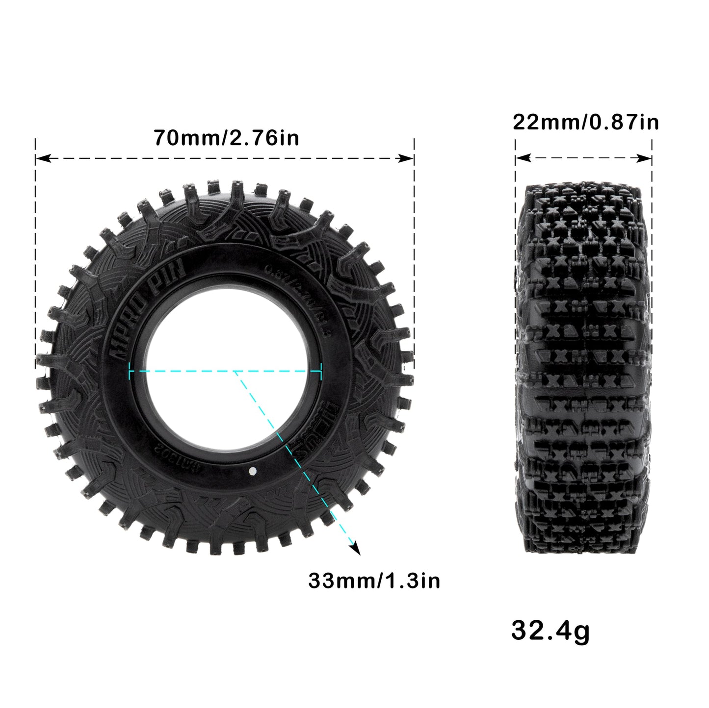 MEUS Racing | MPro Comp Pin MS6 - 1.3" 70mm Super Soft & Sticky Tires