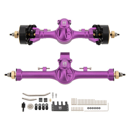 MEUS Racing | Isokinetic V2 Metal +5mm SCX24 Front & Rear Axle Set with 3-Section CVD