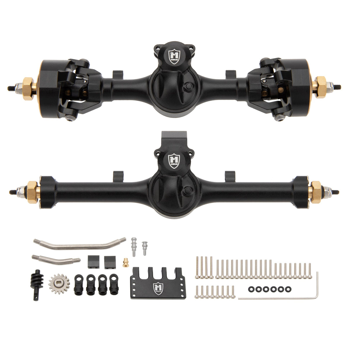 MEUS Racing | Isokinetic V2 Metal +5mm SCX24 Front & Rear Axle Set with 3-Section CVD