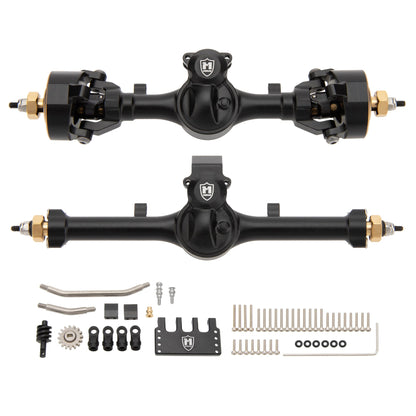 MEUS Racing | Isokinetic V2 Metal +5mm SCX24 Front & Rear Axle Set with 3-Section CVD