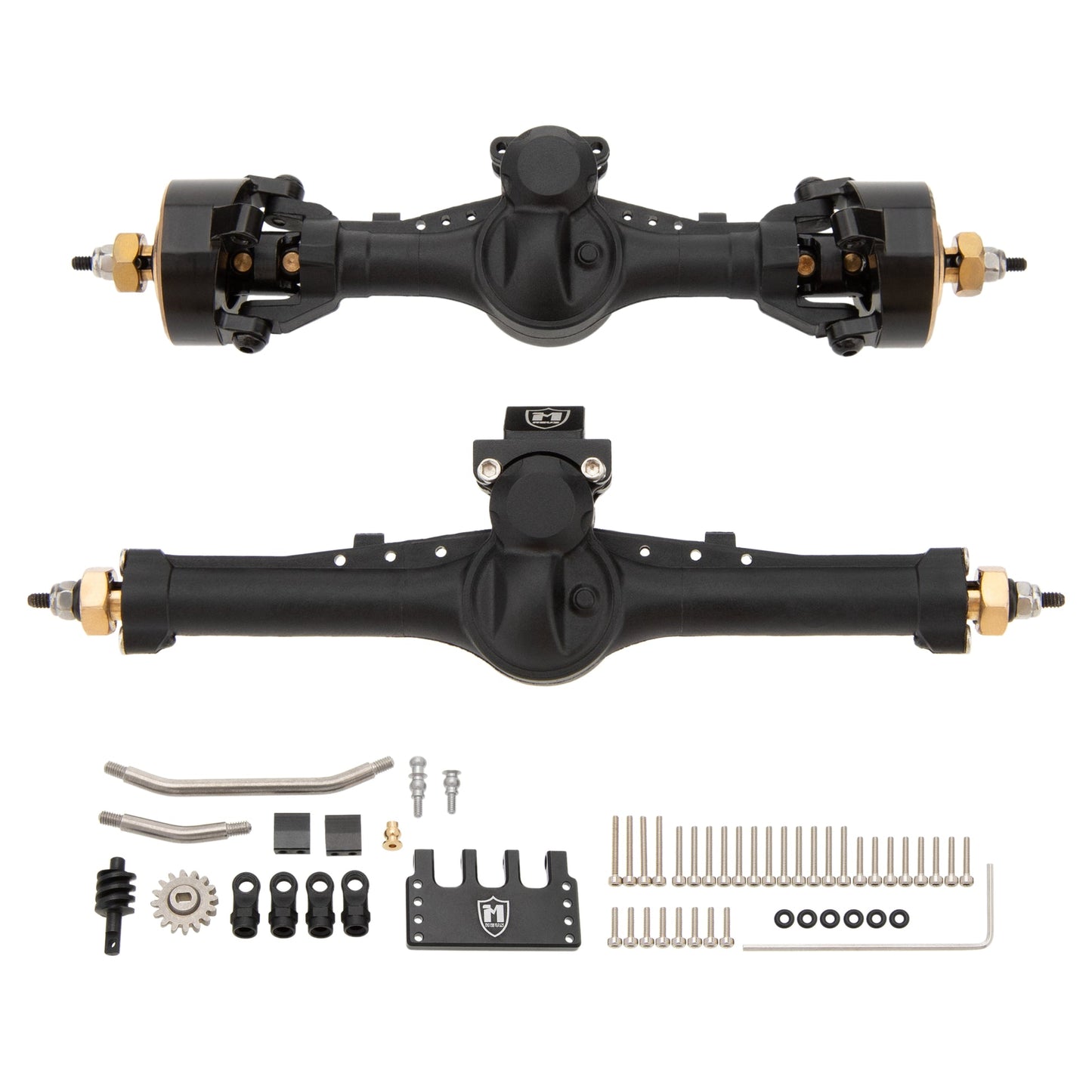 MEUS Racing | Isokinetic V2 Nylon +5mm SCX24 Front & Rear Axle Set with 3-Section CVD
