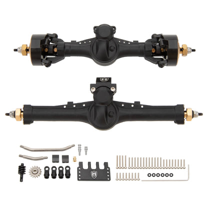MEUS Racing | Isokinetic V2 Nylon +5mm SCX24 Front & Rear Axle Set with 3-Section CVD