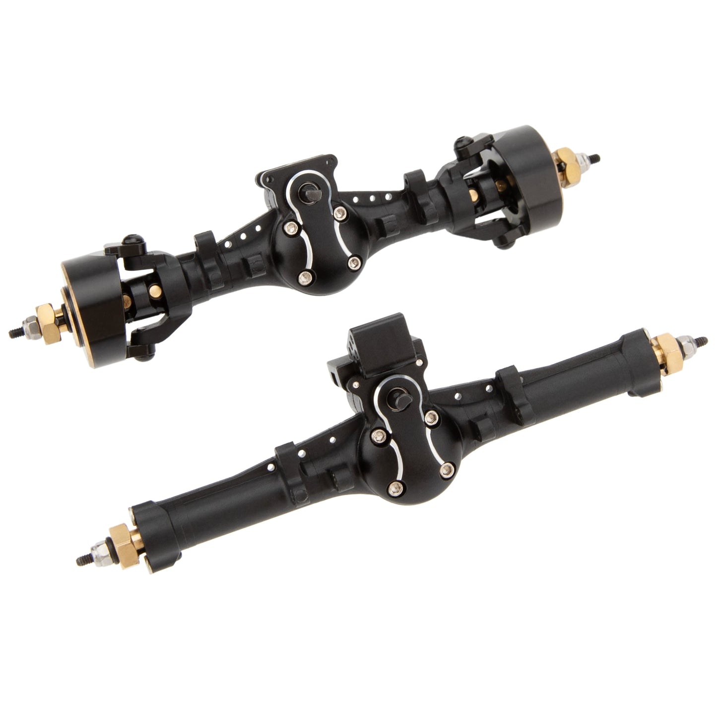 MEUS Racing | Isokinetic V2 Nylon +5mm SCX24 Front & Rear Axle Set with 3-Section CVD