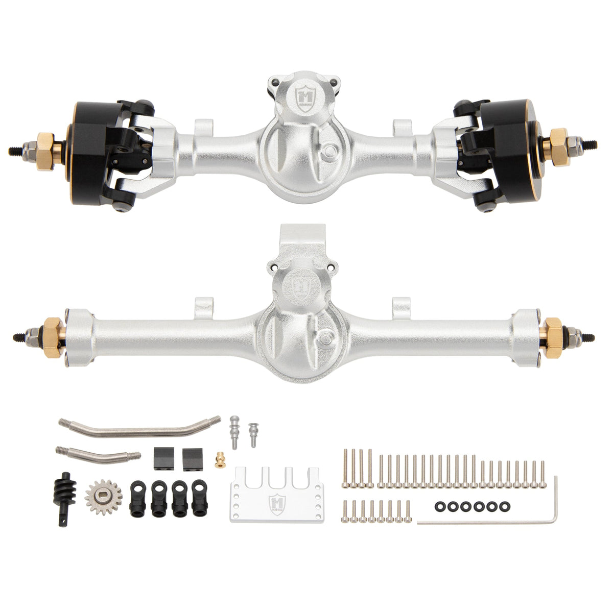 MEUS Racing | Isokinetic V2 Metal +5mm SCX24 Front & Rear Axle Set with 3-Section CVD