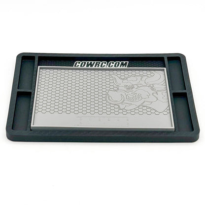 CowRC | 5.5" x 8" Screw Catcher Work & Solder Mat - Carbon Series