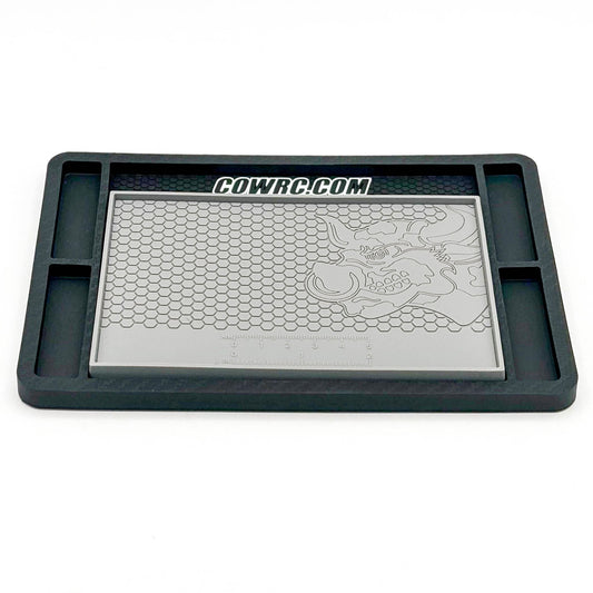 CowRC | 5.5" x 8" Screw Catcher Work & Solder Mat - Carbon Series