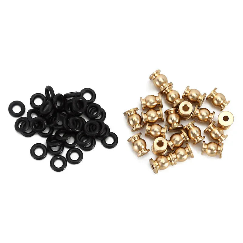 INJORA 20PCS Aluminum / Brass Joint Balls Pivot Balls with O-rings for INJORA SCX24 Shock Links - Mofo Rc