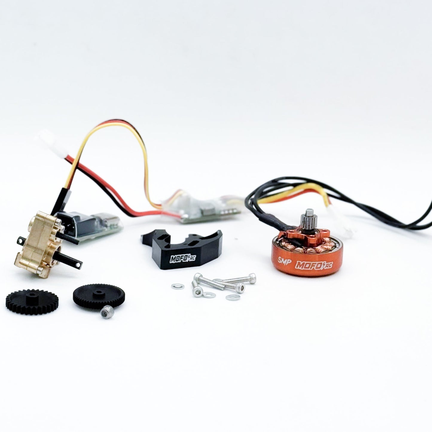 Mofo RC | SMP 1700Kv Brushless Pancake Motor/ESC/Mount + Transmission Combos- (For Axial® SCX24™/AX24™)