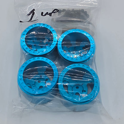 RC crawler wheel clearance — multiple wheel styles and colors