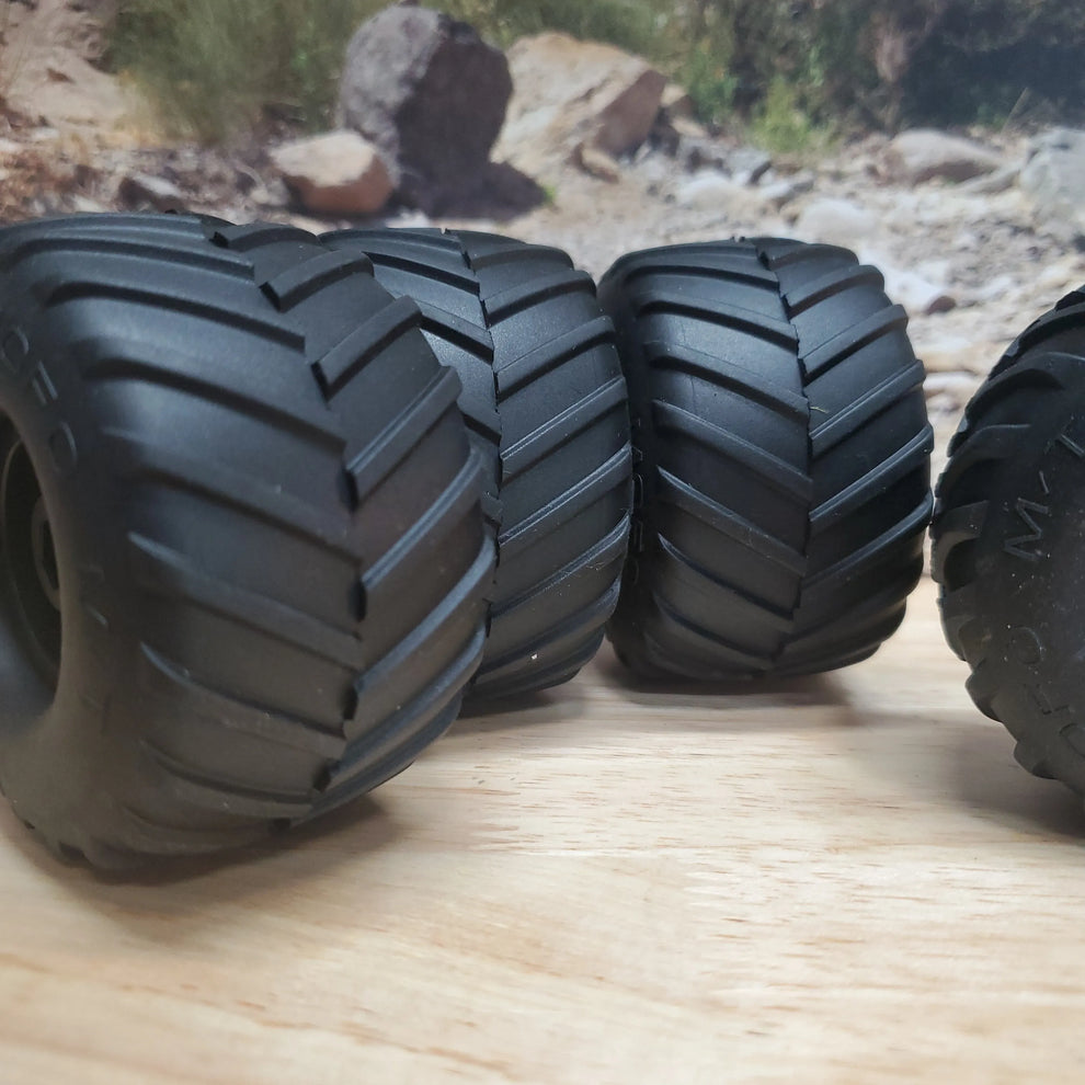 Monster Truck 70x42.5mm 1.2" Complete Tires and wheels scx24, trx4m, F ...