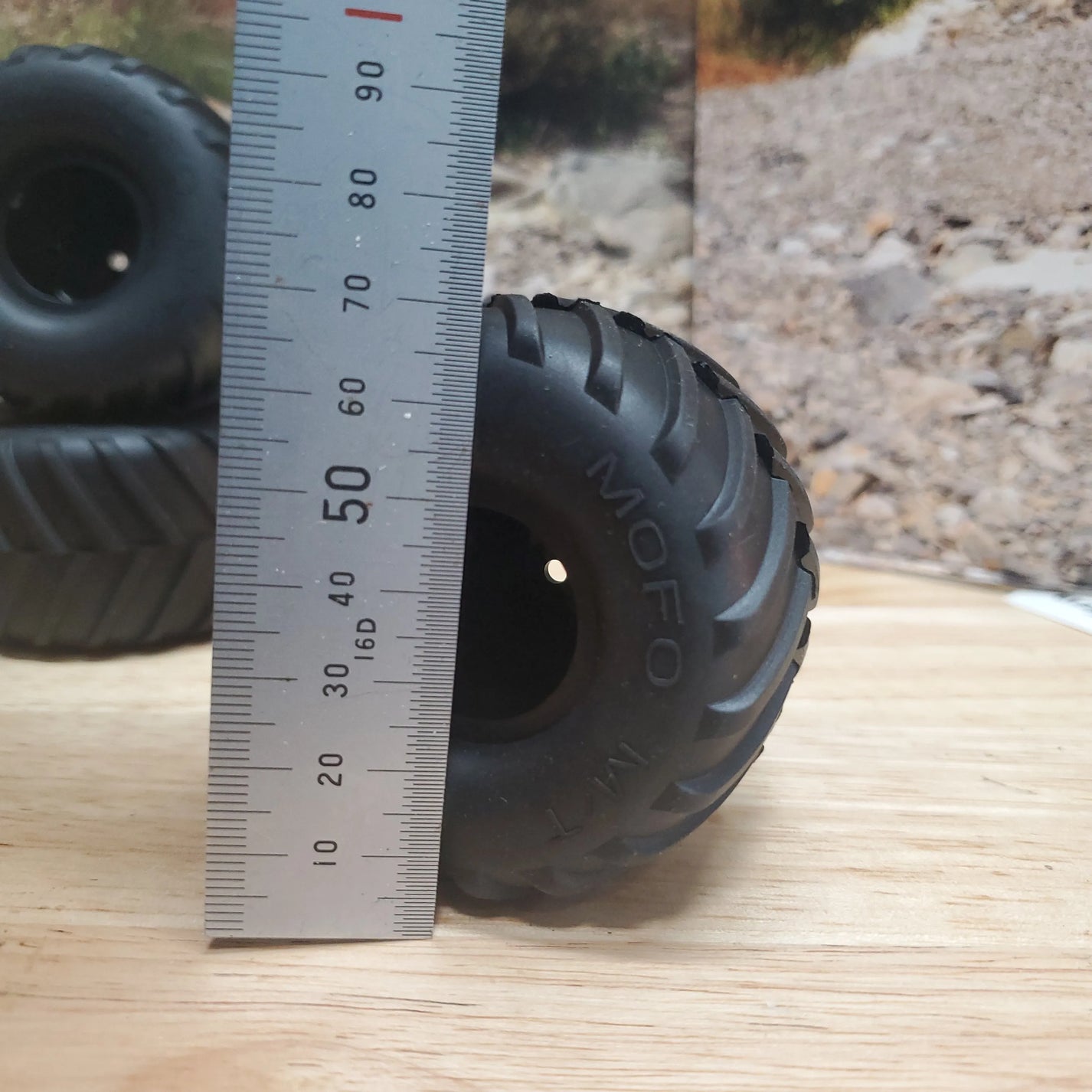 Monster Truck 70x42.5mm 1.2" Complete Tires and wheels scx24, trx4m, F ...