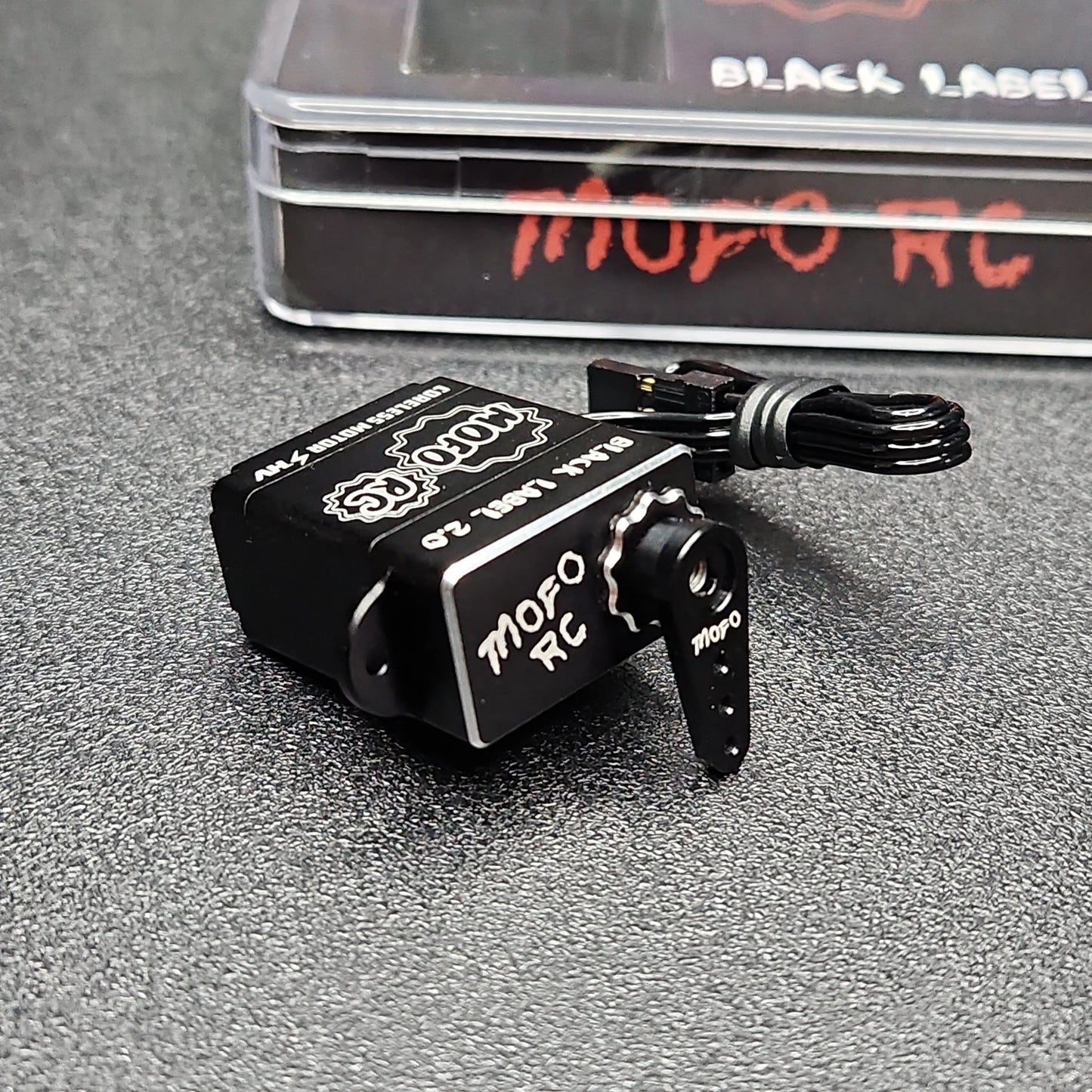 Black Label aluminum steering Servo W/ Free aluminum Servo mount and horn !!! For axial scx24 - Mofo Rc