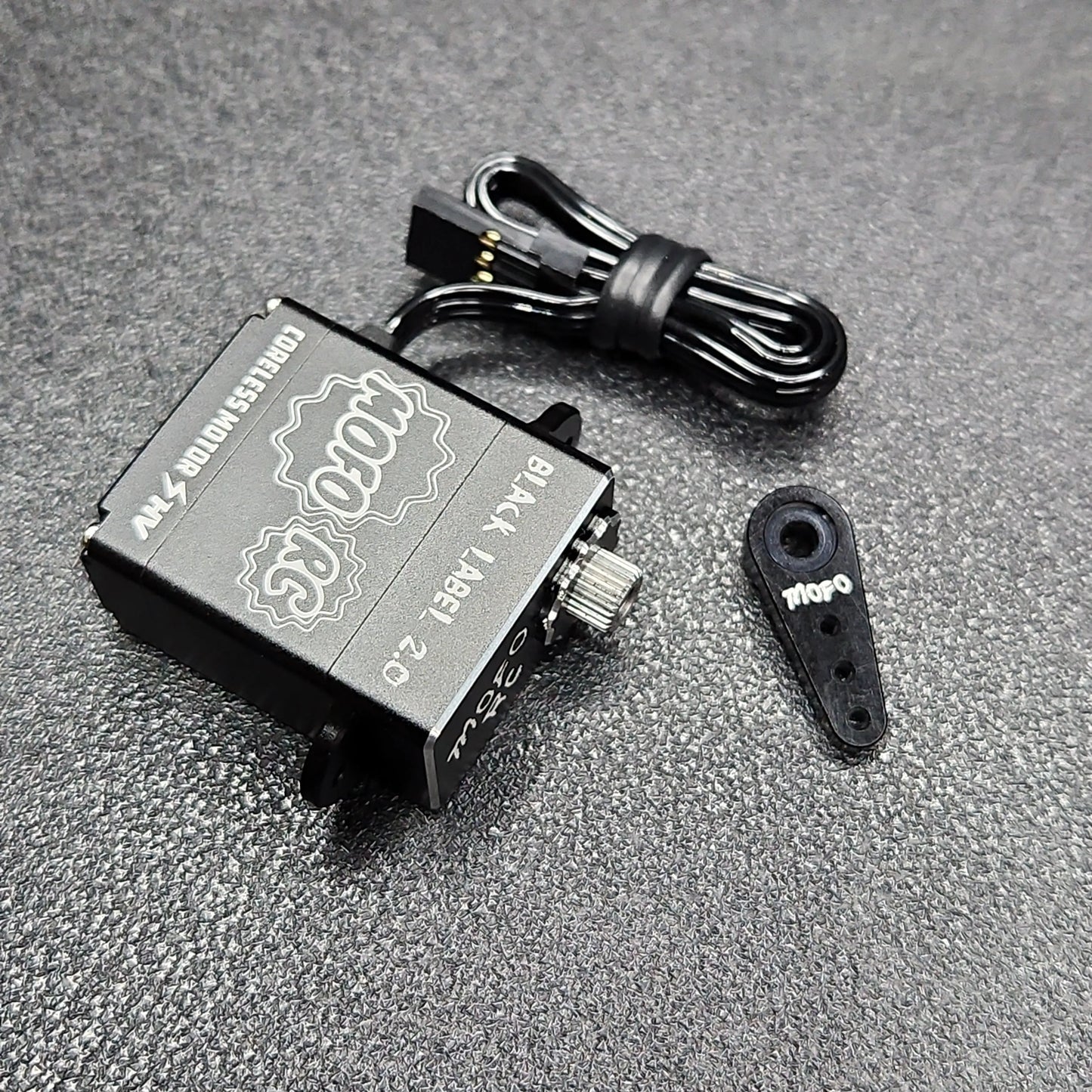 Black Label aluminum steering Servo W/ Free aluminum Servo mount and horn !!! For axial scx24 - Mofo Rc