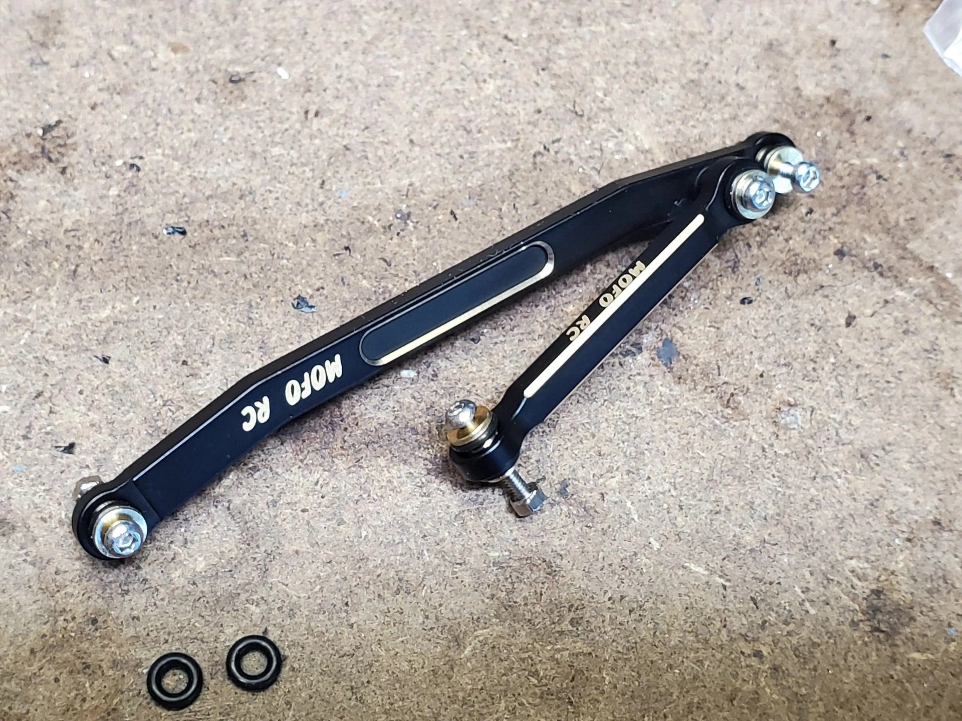 RCAWD Weighted Servo Y-Link & Tie Rod Set For FMS/EAZYRC FCX24 1/24 Crawlers - Brass Pivot Balls, Aluminum Upgrade Parts (Fits #C3027, #C3028)