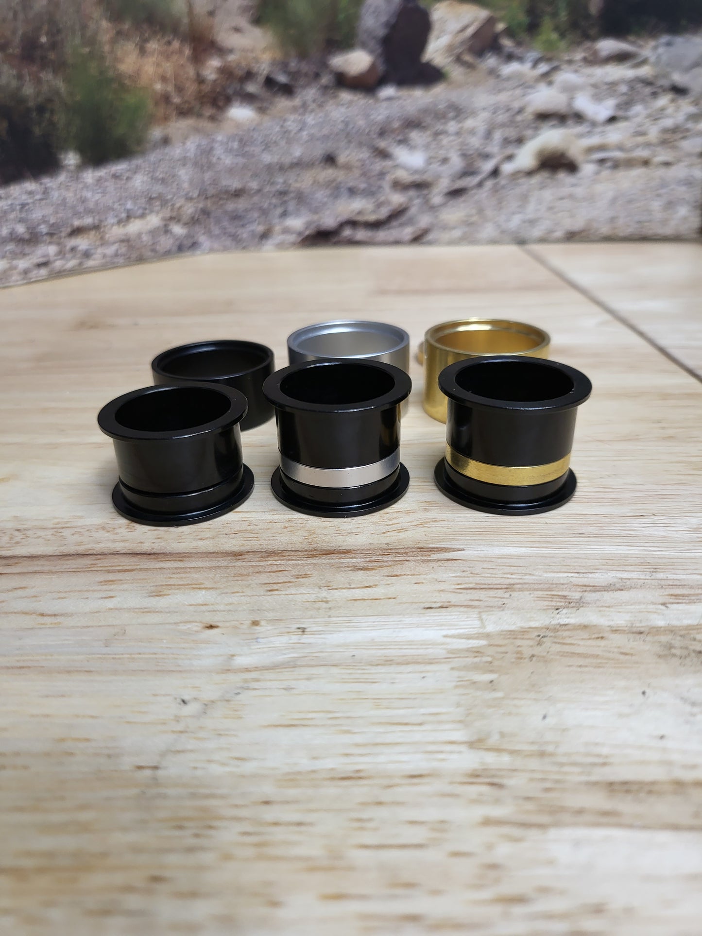 Island style wheel spacers and rings For UPW and DDP wheels, brass or aluminum