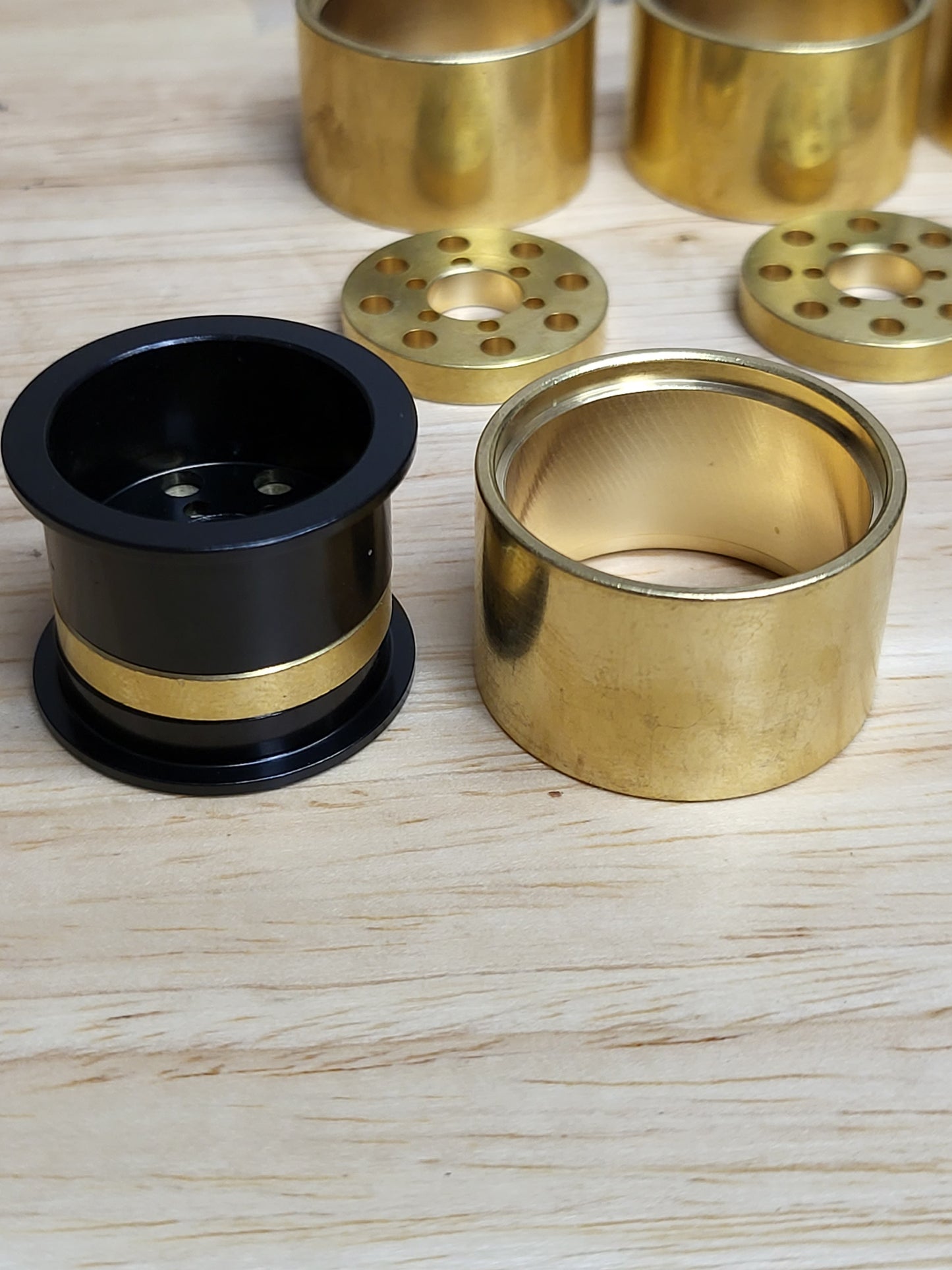 Island style wheel spacers and rings For UPW and DDP wheels, brass or aluminum