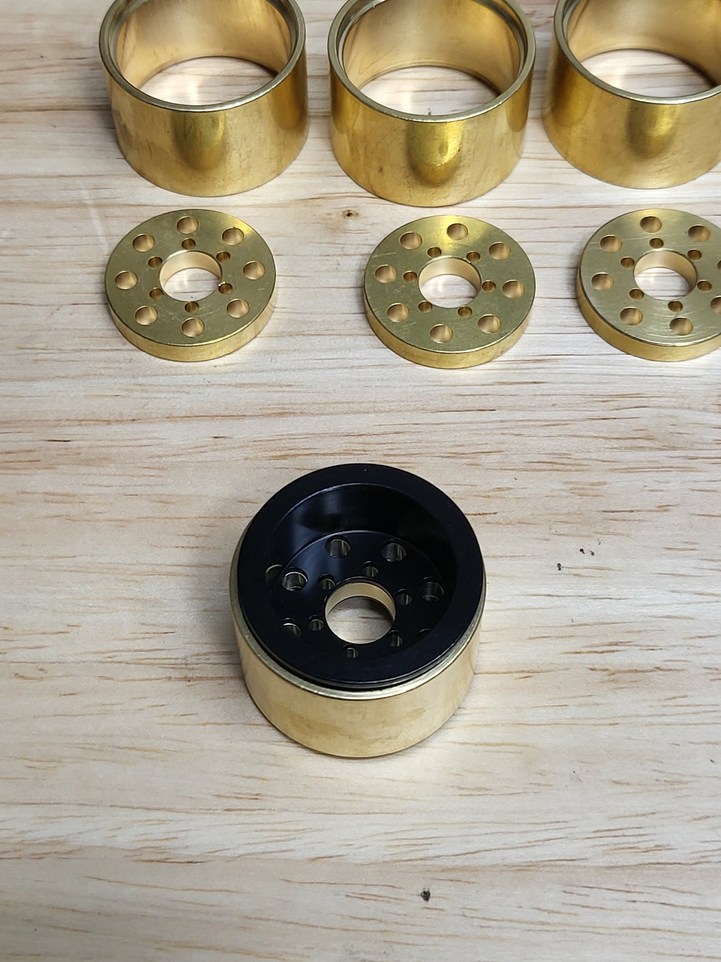 Island style wheel spacers and rings For UPW and DDP wheels, brass or aluminum