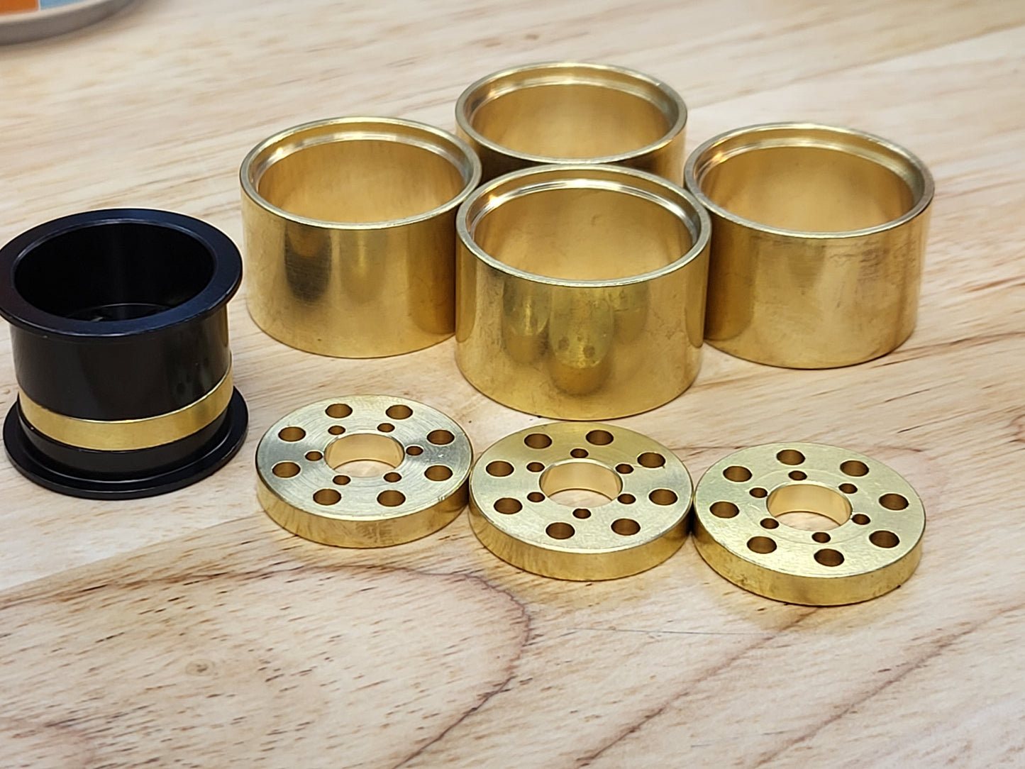 Island style wheel spacers and rings For UPW and DDP wheels, brass or aluminum