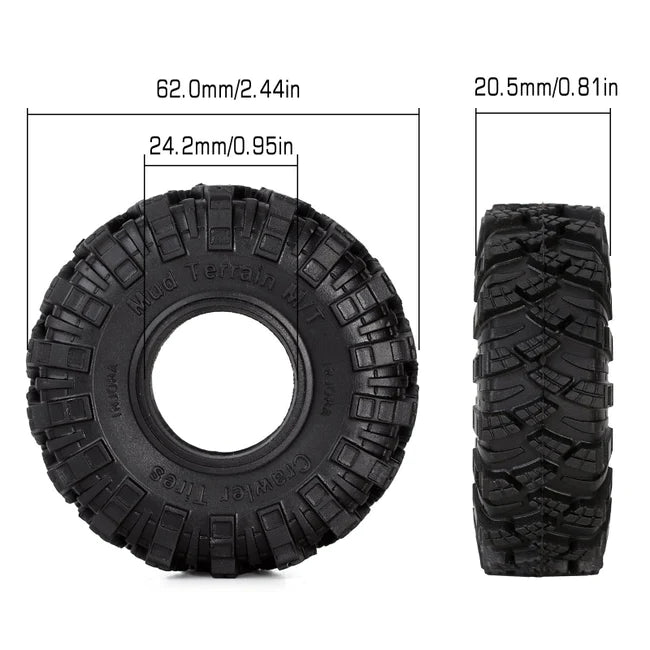 INJORA Kraken Claw 1.0" M/T Tires (4) (62*20.5mm)