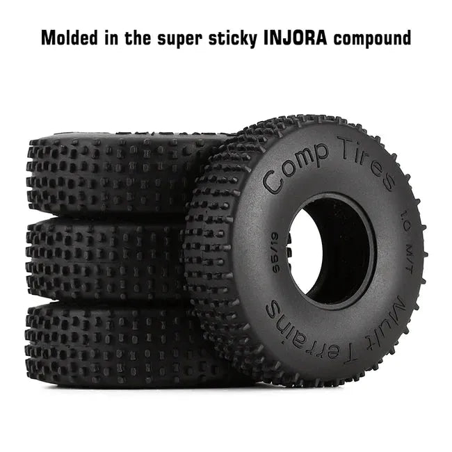 INJORA 1.0 RC Pneu Rock Crawler Comp Pins Mult Terrains Roue Pneus 65 * 19mm pour 1/18 1/24 RC INJORA 1.0 RC Pneu Rock Crawler Comp Pins Mult Terrains Roue Pneus 65 * 19mm pour 1/18 1/24 RC